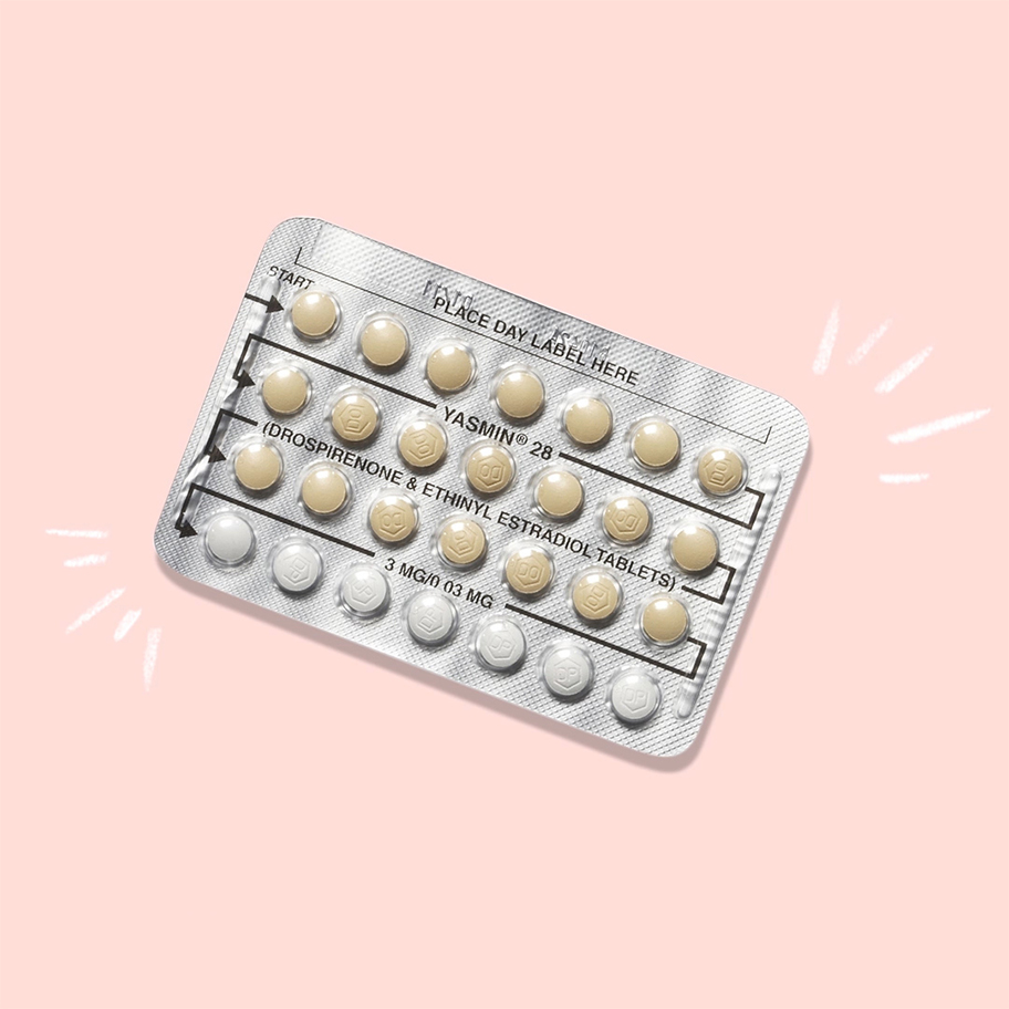 A month's supply of birth control pills