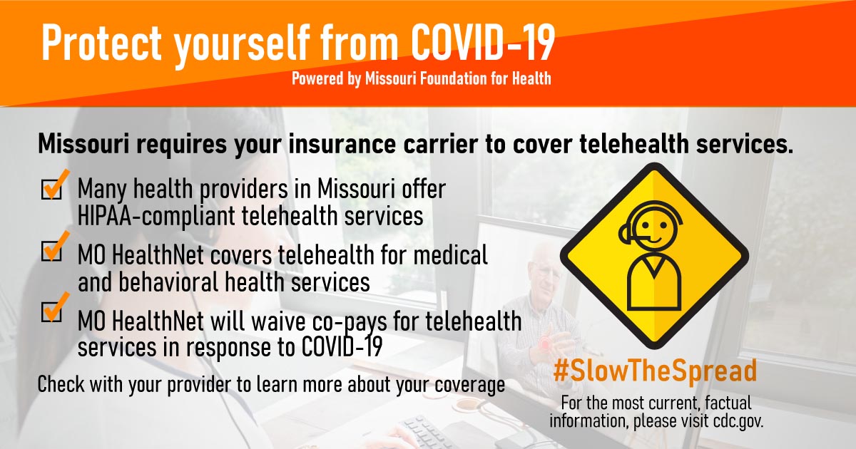 Protect yourself from COVID-19 graphic with checklist over masks on a countertop, tissue box, house, and spray bottle icons.