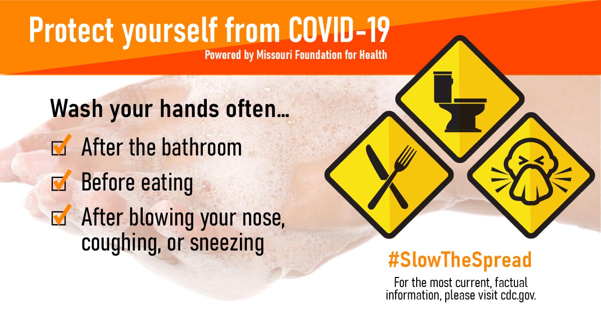 Protect yourself from COVID-19 graphic with checklist over washing hands and utensils, toilet, and person sneezing icons.