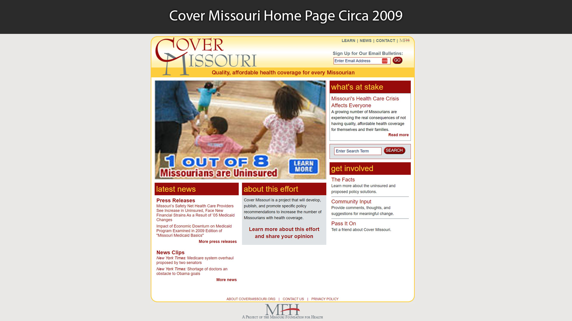 Cover Missouri Home Page circa 2009