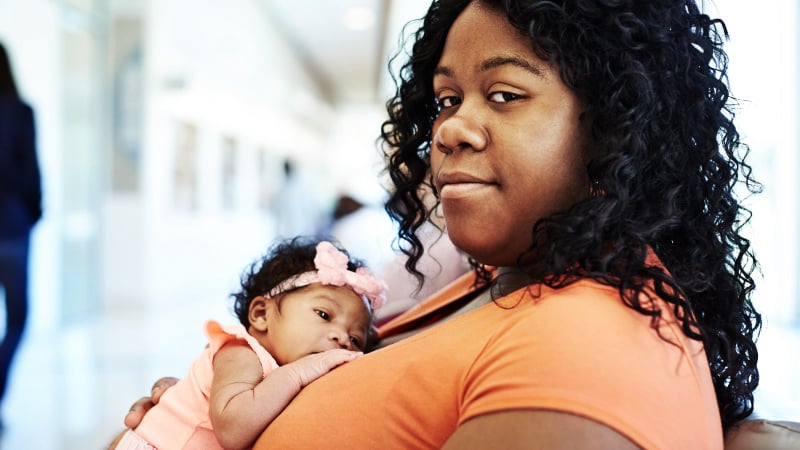 Mother and infant daughter