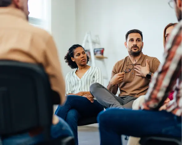 A group of people conversing