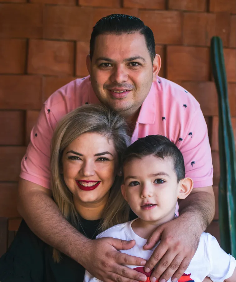 Young Hispanic/Latino family with a child