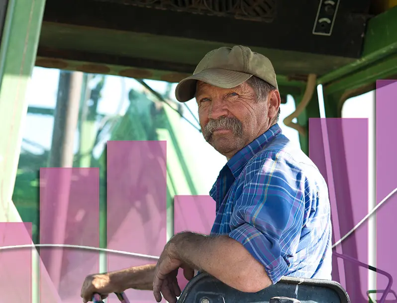 A farmer in his tractor