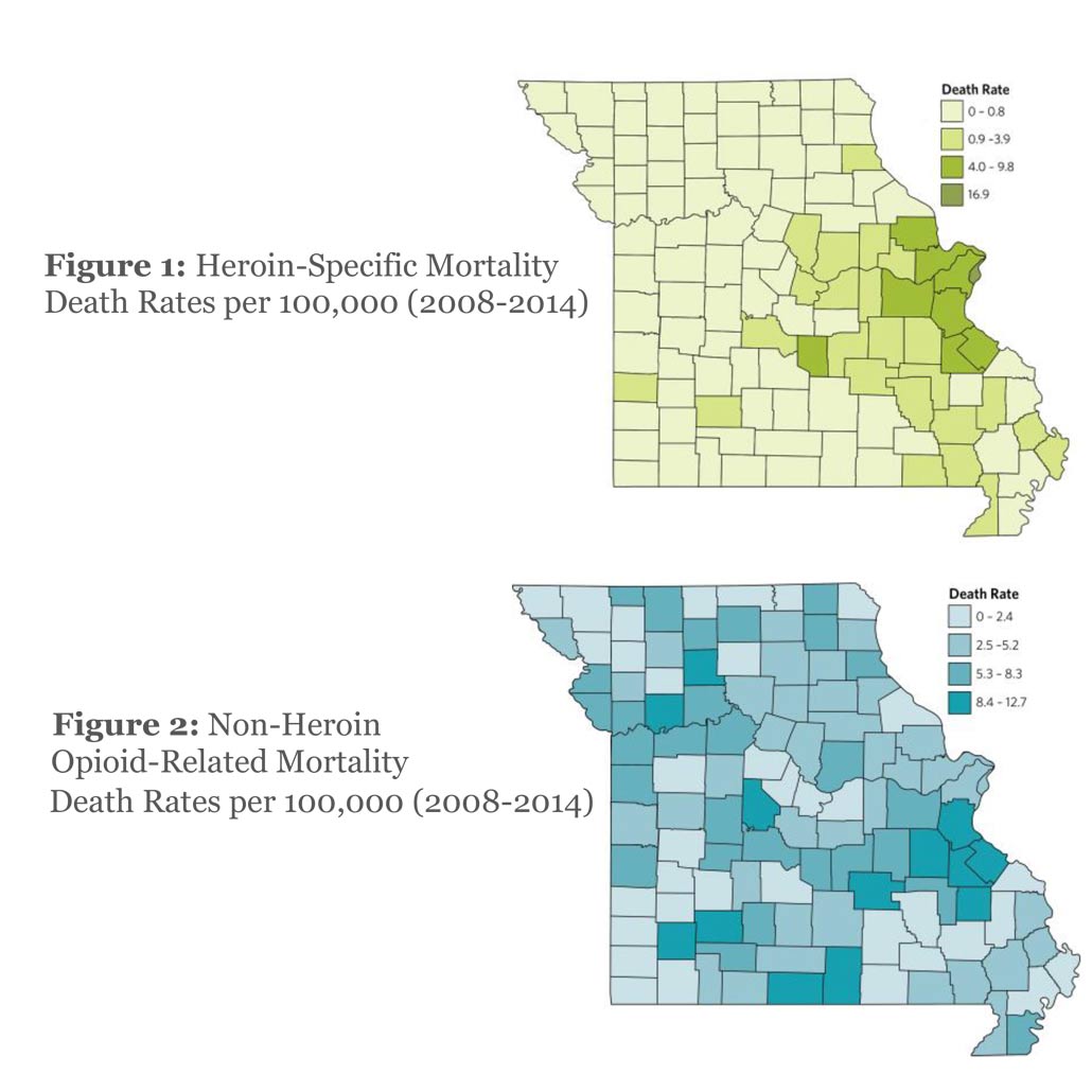 images of Opioid deaths maps from report