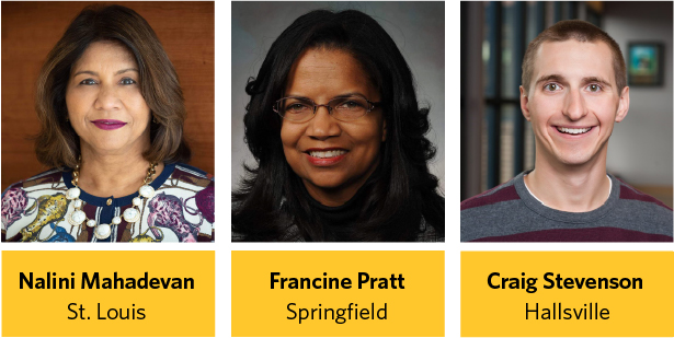 New board members Nalini Mahadevan, Francine Pratt, Craig Stevenson